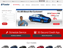 Tablet Screenshot of fowlertoyota.com